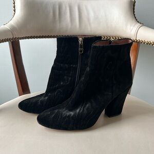 Louise et Cie black textured velvet ankle boots